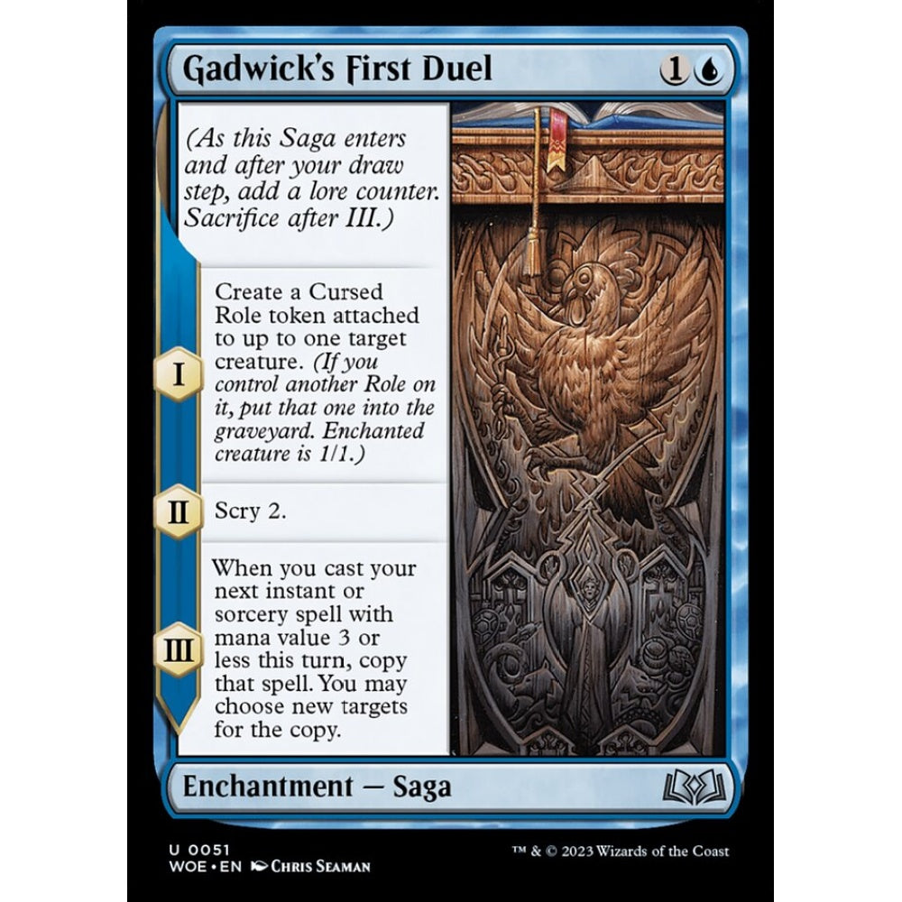 Gadwick's First Duel, uncommon, 51, Magic the Gathering, Wilds of Eldraine