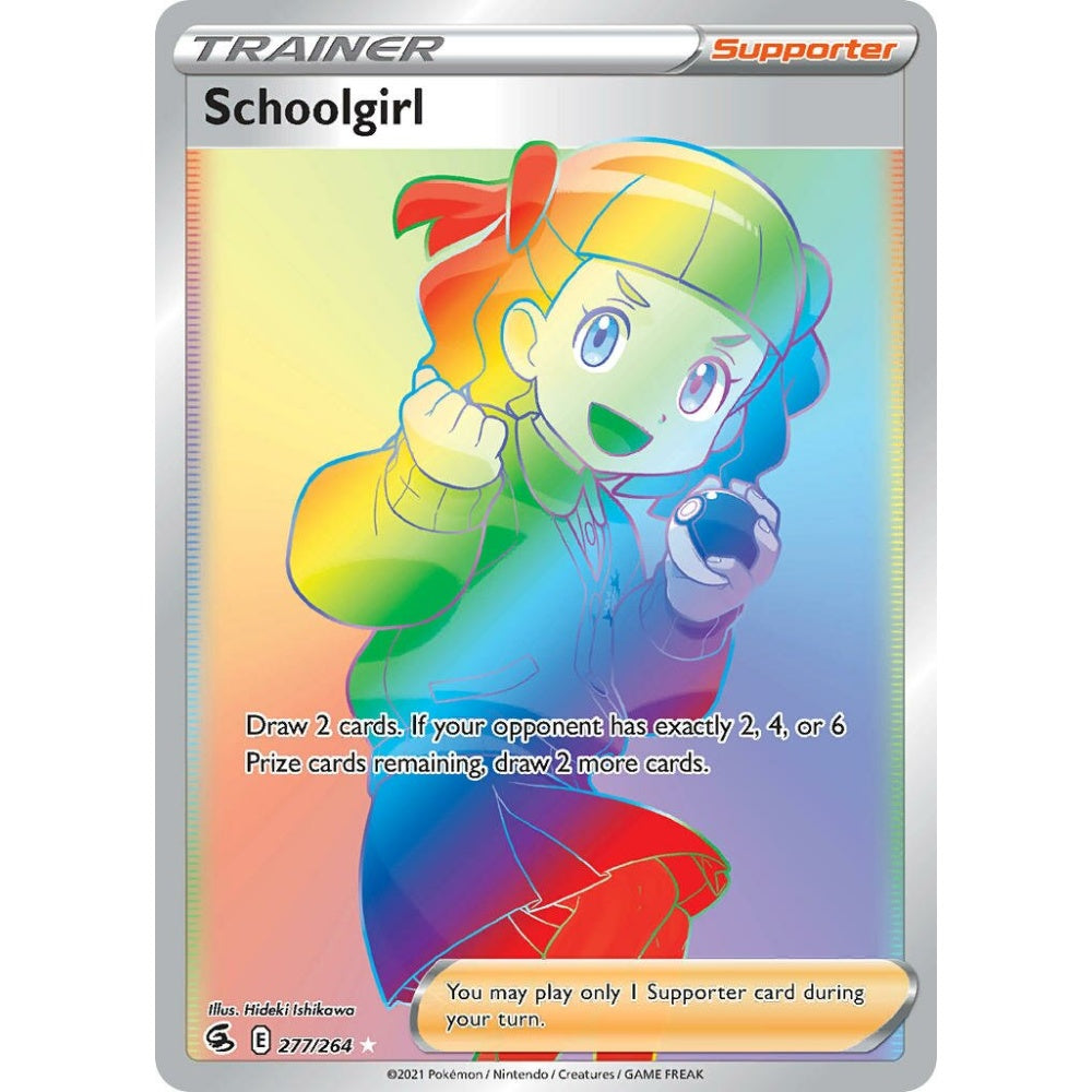 Schoolgirl Rare Rainbow 277/264 Pokemon Card Game Fusion Strike