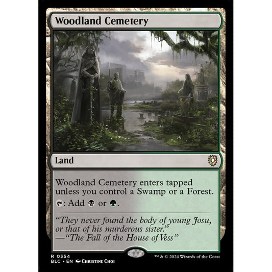 Woodland Cemetery, 354, rare, Magic: The Gathering, Bloomburrow