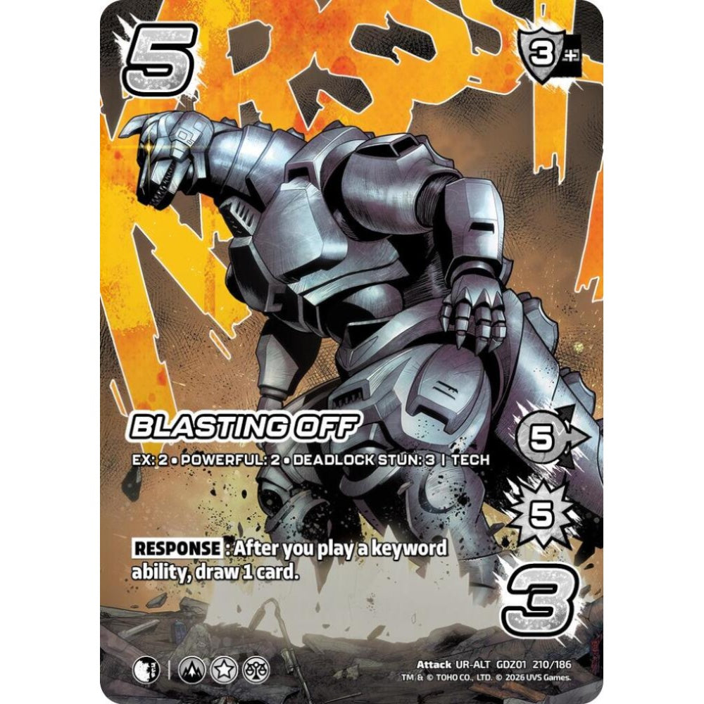 Blasting Off  GDZ01 210/186 GDZ01 Universus Godzilla: Reign of Kaiju Attack UR-ALT
