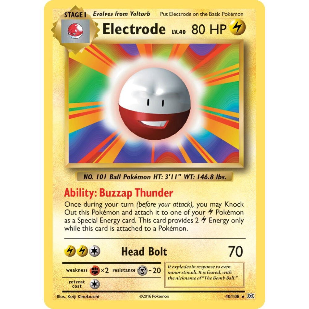 Electrode Rare 40/108 Pokemon Card Game Evolutions
