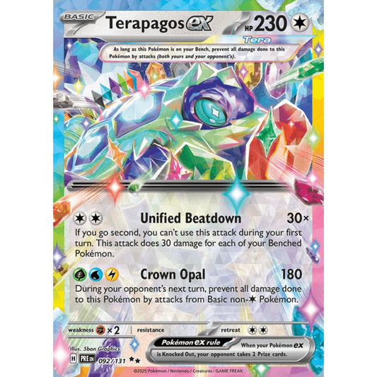 Terapagos ex Double Rare 092/131 Pokemon Card Game Prismatic Evolutions