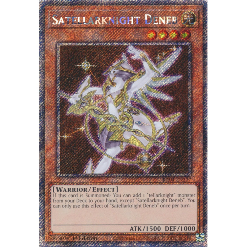 Satellarknight Deneb RA04-EN227 Platinum Platinum Secret Rare Yu-Gi-Oh Quarter Century Stampede in Art