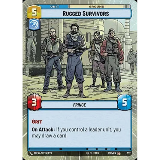 Rugged Survivors, 332, C, Star Wars Unlimited, Sparks Of Rebellion