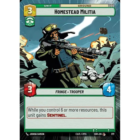 Homestead Militia, 377, C, Star Wars Unlimited, Sparks Of Rebellion