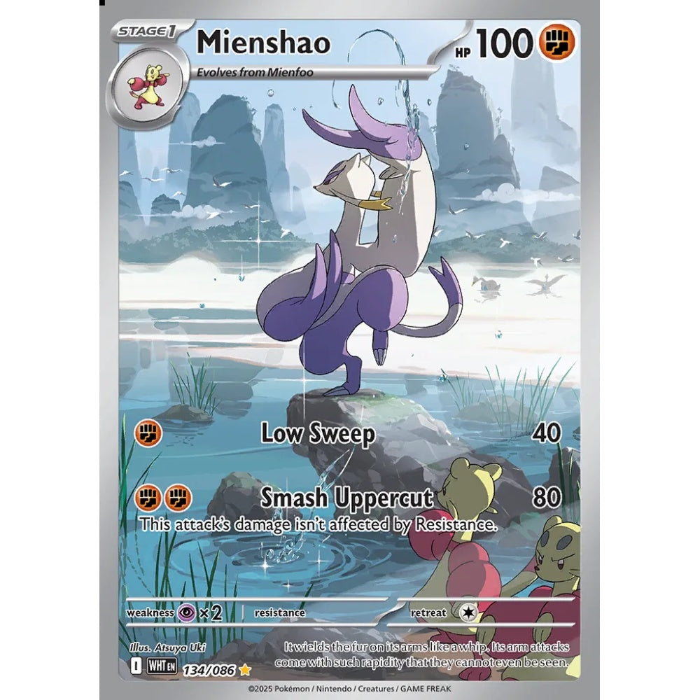 Mienshao Illustration Rare 134/086 Pokemon Card Game White Flare
