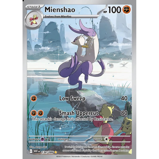 Mienshao Illustration Rare 134/086 Pokemon Card Game White Flare
