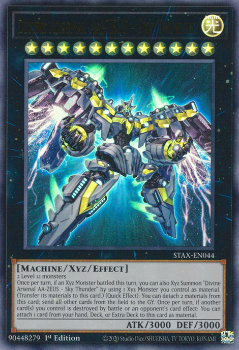 Divine Arsenal AA-ZEUS - Sky Thunder BLMR-EN084 QCR Quarter Century Secret Rare Yu-Gi-Oh Battles of Legend: Monstrous Revenge in Art