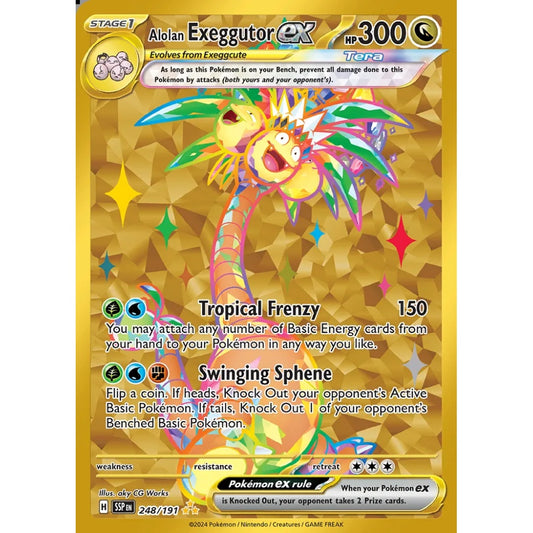 Alolan Exeggutor ex Hyper Rare 248/191 Pokemon Card Game Surging Sparks