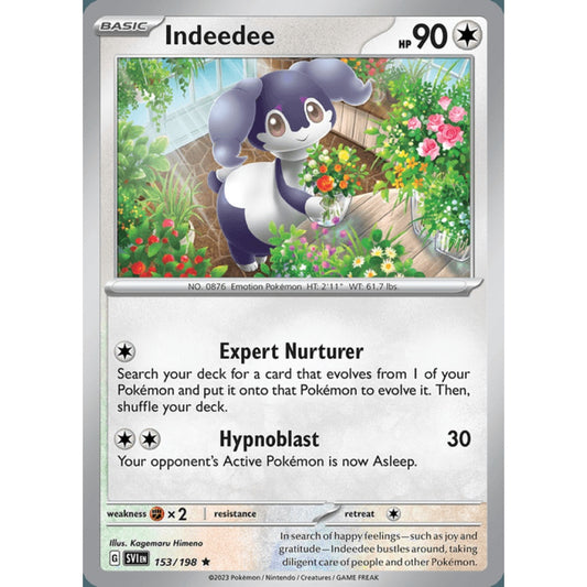Indeedee Rare 153/198 Pokemon Card Game Scarlet & Violet