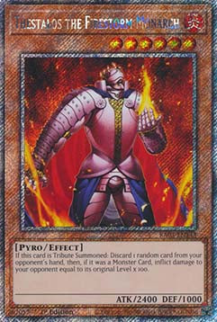 Thestalos the Firestorm Monarch (V.1 - Platinum Secret Rare) - Quarter Century Bonanza (Platinum Secret Rare) [RA03-143]