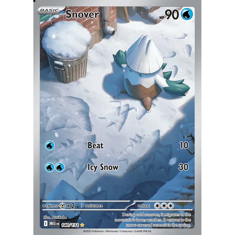Snover Illustration Rare 140/132 Pokemon Card Game Mega Evolution