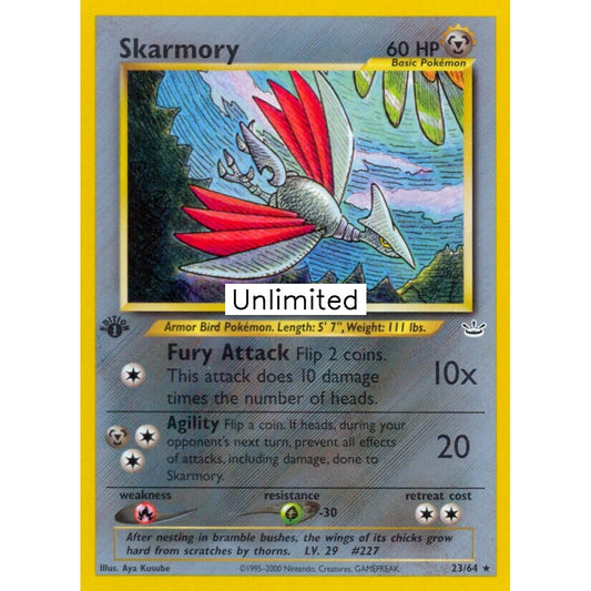 Skarmory Rare 23/64 Pokemon Card Game Neo Revelation German