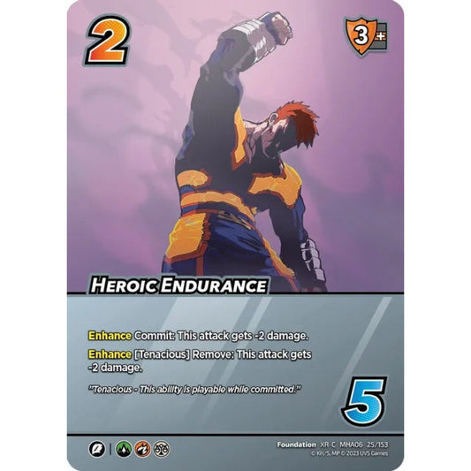 Heroic Endurance, 25/153, XR-C, UniVersus, MHA06 Jet Burn