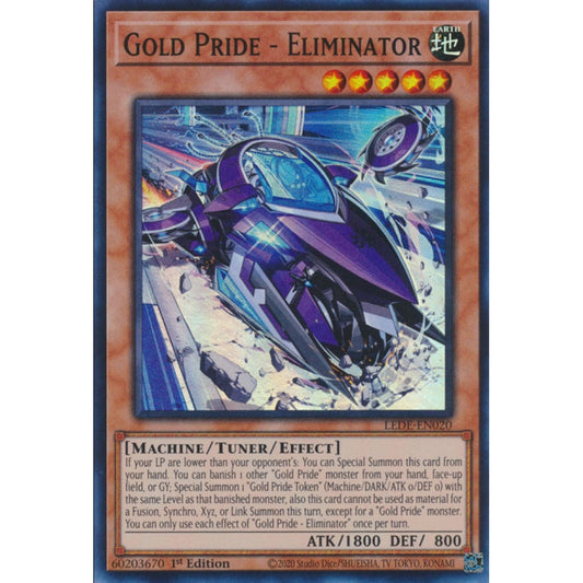 Gold Pride - Eliminator, LEDE-EN020, Super Rare, Yu-Gi-Oh!, Legacy of Destruction