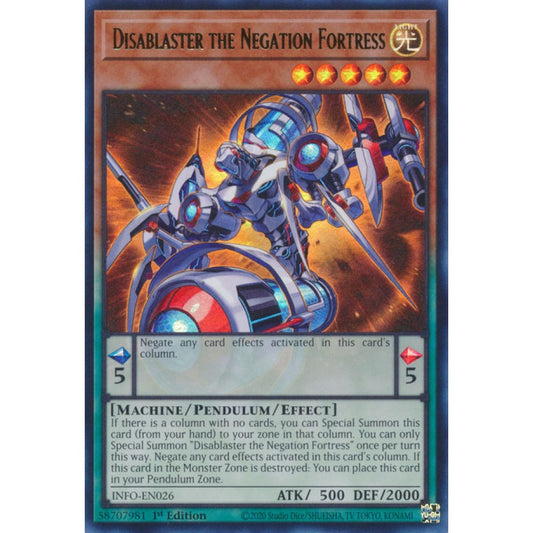 Disablaster the Negation Fortress MP25-EN084 Prismatic Prismatic Secret Rare Yu-Gi-Oh 2025 Mega-Pack Tin in Art