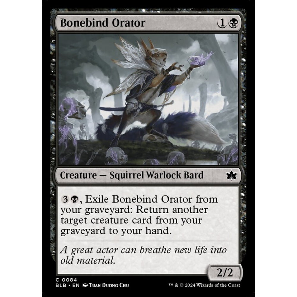 Bonebind Orator, 84, common, Magic: The Gathering, Bloomburrow