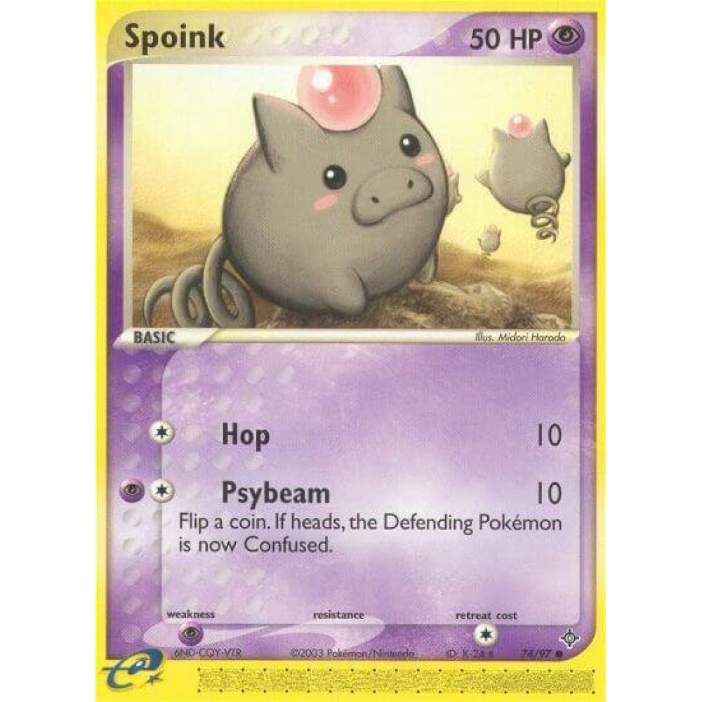 Spoink Common 74/97 Pokemon Card Game EX Dragon