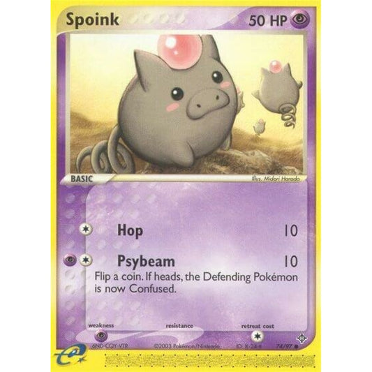Spoink Common 74/97 Pokemon Card Game EX Dragon