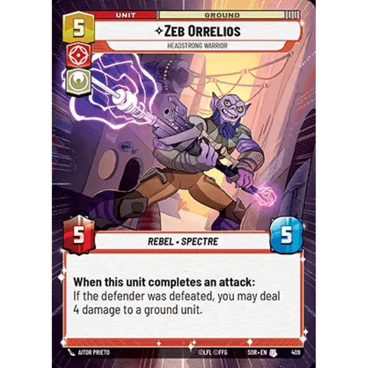 Zeb Orrelios, 409, U, Star Wars Unlimited, Sparks Of Rebellion