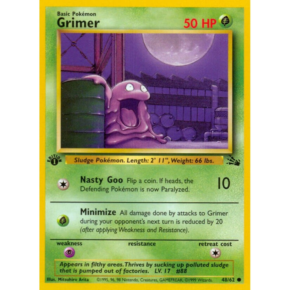 Grimer Common 48/62 Pokemon Card Game Fossil