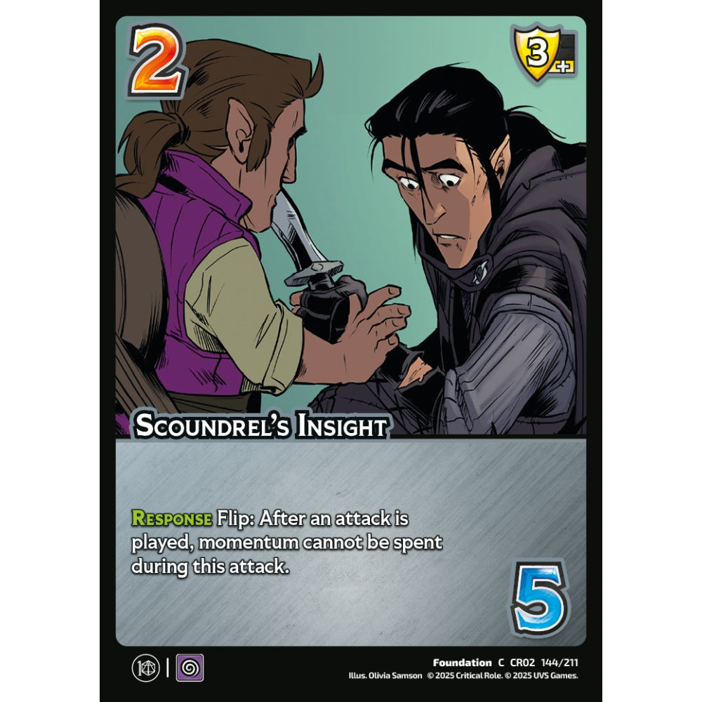 Scoundrel’s Insight, 144/211, CR02, Universus, Critical Role: Heroes Of Exandria, Foundation, C