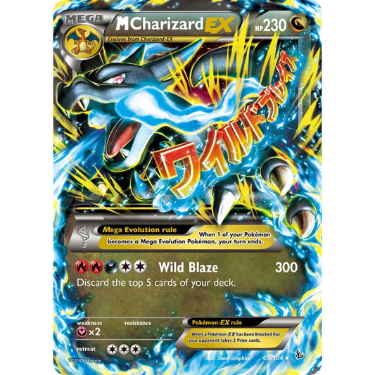 M Charizard-EX Rare Holo EX 69/106 Pokemon Card Game Flashfire