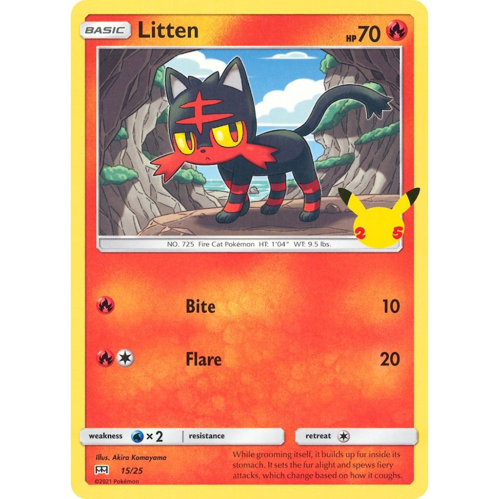 Litten Fixed 15/25 Pokemon Card Game McDonald's Collection 2021