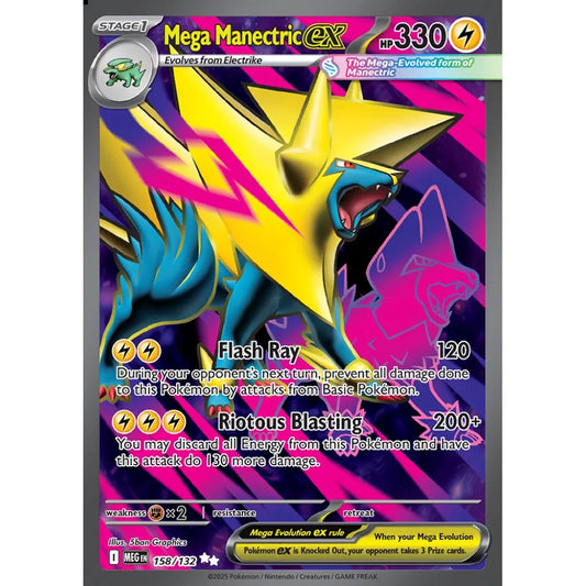Mega Manectric ex Ultra Rare 158/132 Pokemon Card Game Mega Evolution