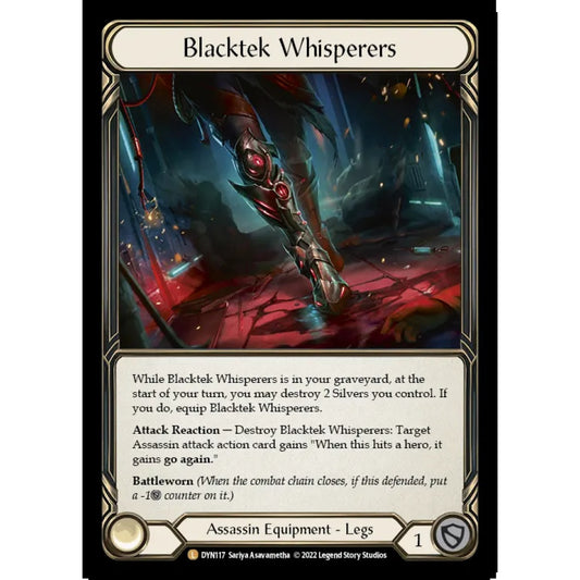 Blacktek Whisperers DYN117-RF Legendary Flesh & Blood Trading Card Game Dynasty in Rainbow Foil Art
