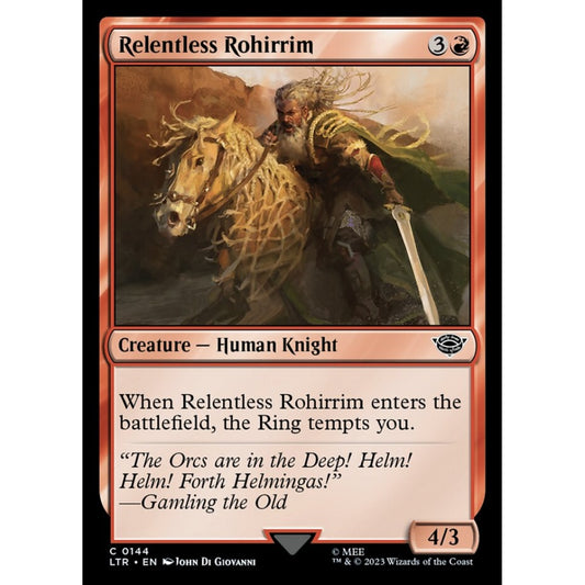 Relentless Rohirrim, common, 144, Magic the Gathering, The Lord of the Rings: Tales of Middle-earth