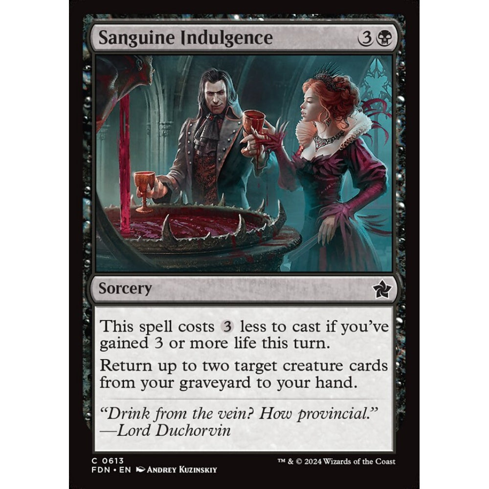 Sanguine Indulgence, 613, common, Magic: The Gathering, Foundations