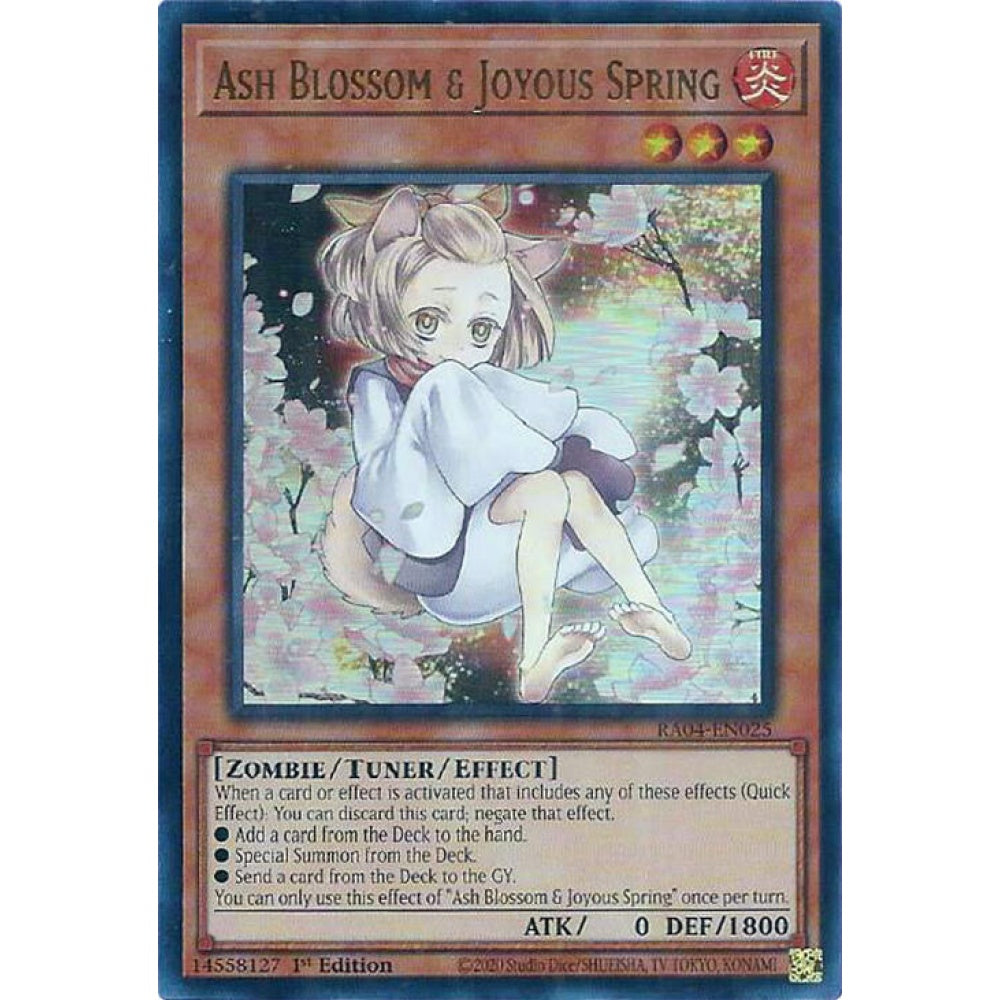 Ash Blossom & Joyous Spring (Alternate Art) (UR) RA04-EN025 Ultra Yu-Gi-Oh Quarter Century Stampede