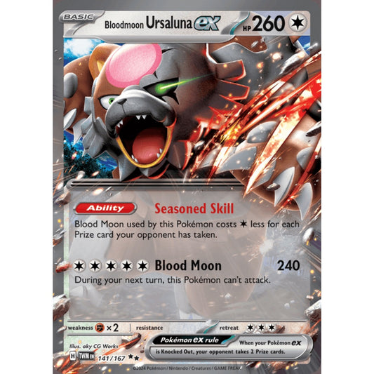 Bloodmoon Ursaluna ex Double Rare 141/167 Pokemon Card Game Twilight Masquerade