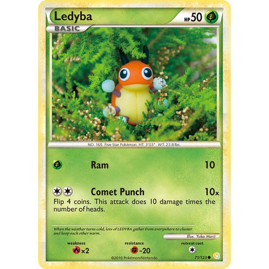 Ledyba Common 71/123 Pokemon Card Game HeartGold & SoulSilver