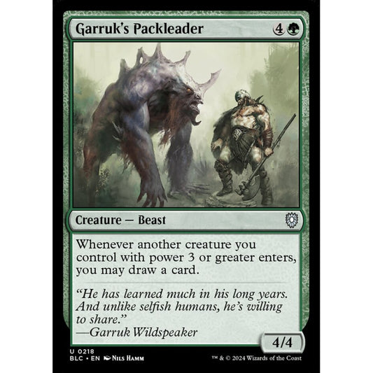 Garruk's Packleader, 218, uncommon, Magic: The Gathering, Bloomburrow