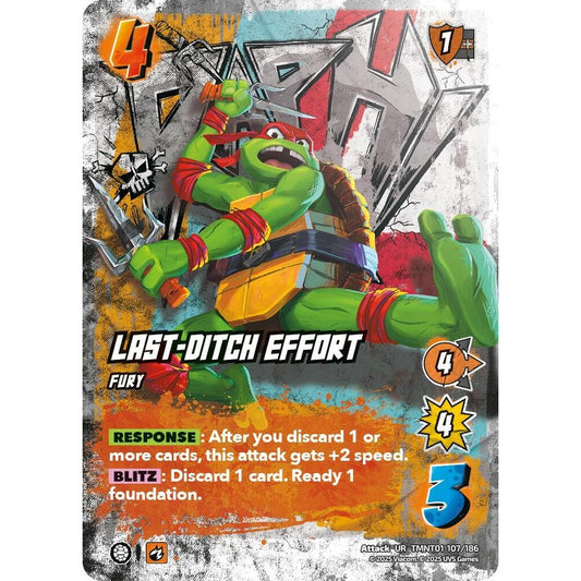 Last-Ditch Effort 107/186 TMNT01 Universus Teenage Mutant Ninja Turtles Attack UR