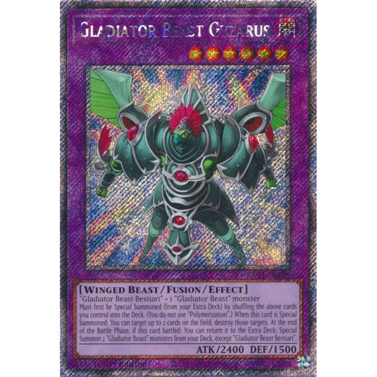 Gladiator Beast Gyzarus RA03-EN198 Platinum Platinum Secret Rare Yu-Gi-Oh Quarter Century Bonanza in Art