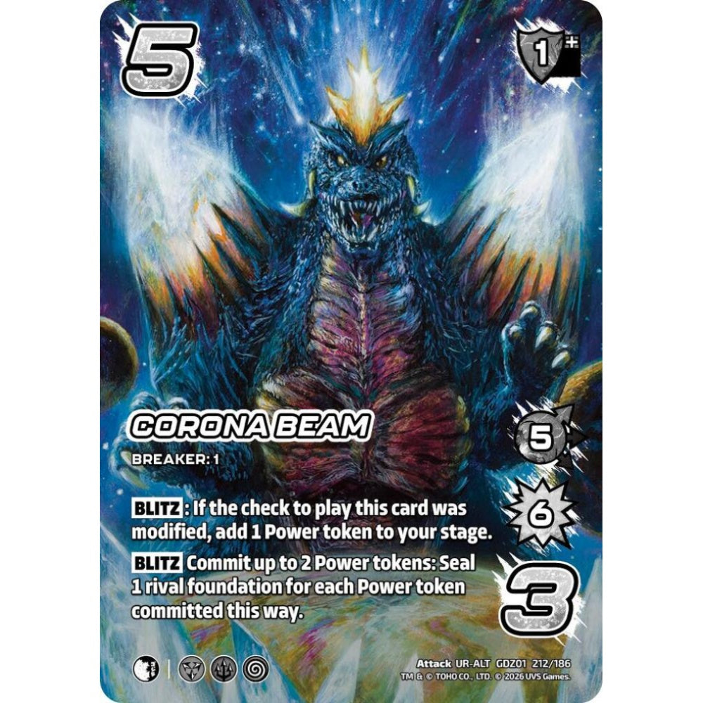 Corona Beam  GDZ01 212/186 GDZ01 Universus Godzilla: Reign of Kaiju Attack UR-ALT