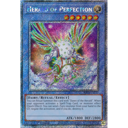 Herald of Perfection RA03-EN237 Platinum Platinum Secret Rare Yu-Gi-Oh Quarter Century Bonanza in Art