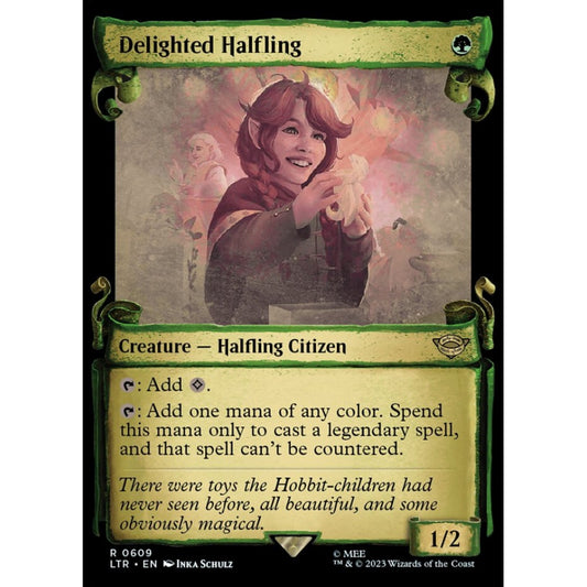 Delighted Halfling, rare, 609, Magic the Gathering, The Lord of the Rings: Tales of Middle-earth