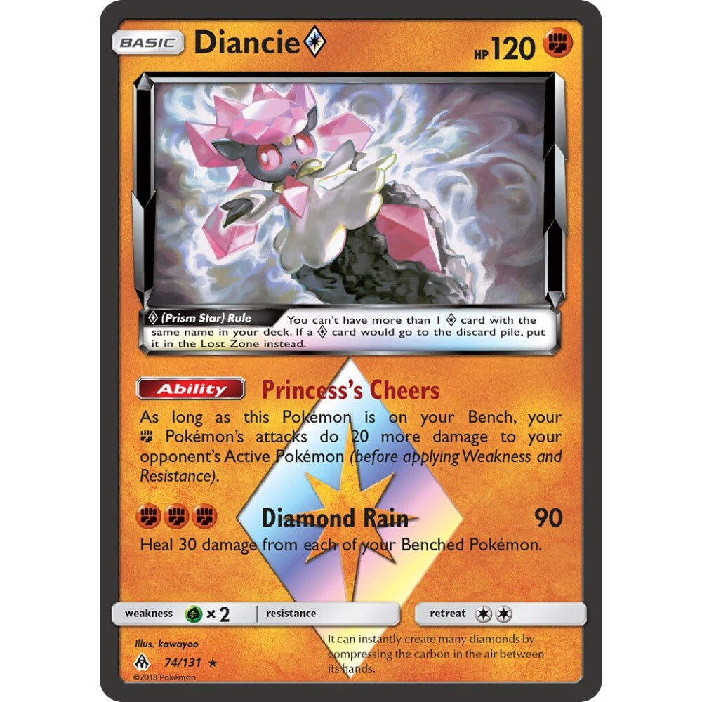 Diancie ◇ Rare Prism Star 74/131 Pokemon Card Game Forbidden Light