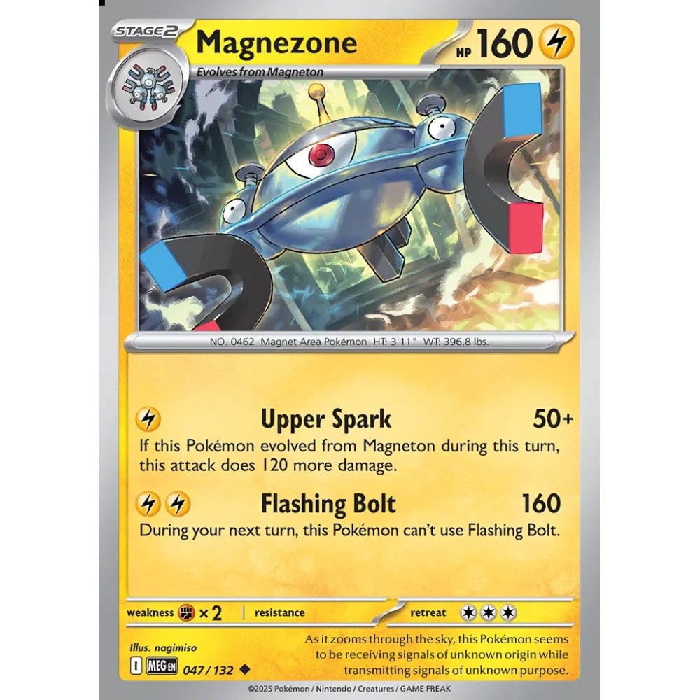 Magnezone Uncommon 047/132 Pokemon Card Game Mega Evolution