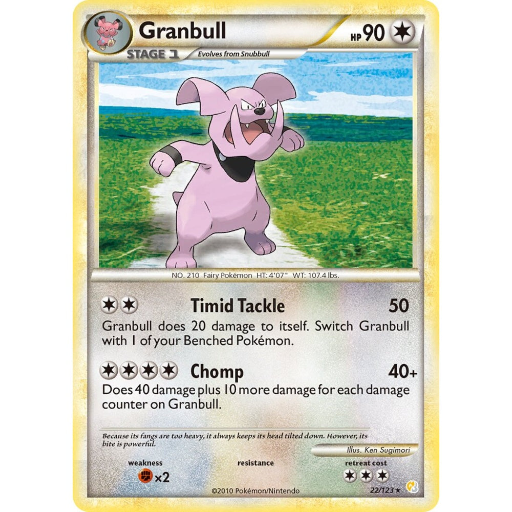 Granbull Rare 22/123 Pokemon Card Game HeartGold & SoulSilver