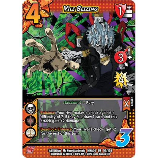 Vile Seizing, 059/108, UR, UniVersus, MHA04 League of Villains