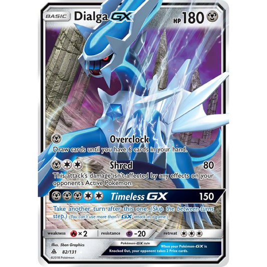 Dialga-GX Rare Holo GX 82/131 Pokemon Card Game Forbidden Light