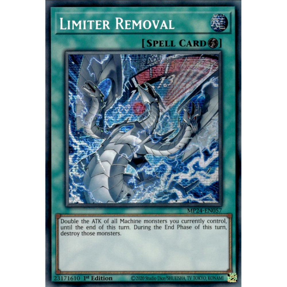 Limiter Removal, MP24-EN057, Prismatic Secret Rare, Yu-Gi-Oh!, 25th Anniversary Tin: Dueling Mirrors
