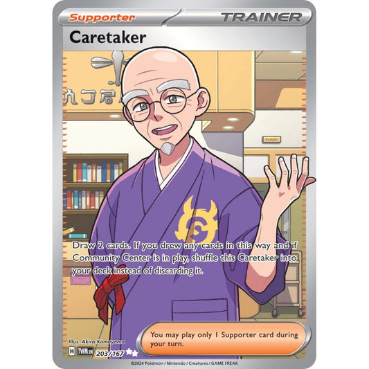 Caretaker Ultra Rare 203/167 Pokemon Card Game Twilight Masquerade