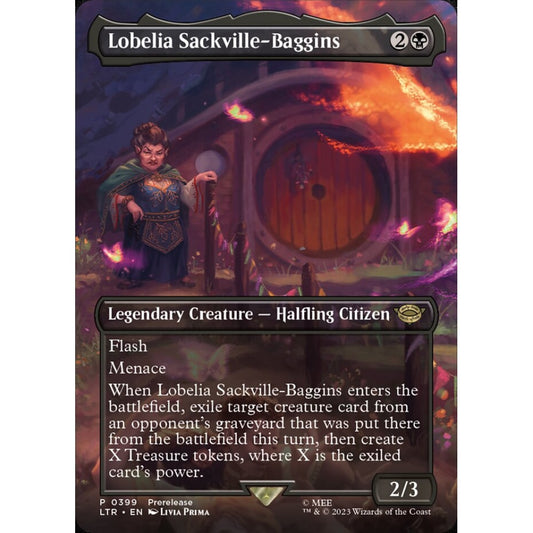 Lobelia Sackville-Baggins, rare, 399, Magic the Gathering, The Lord of the Rings: Tales of Middle-earth