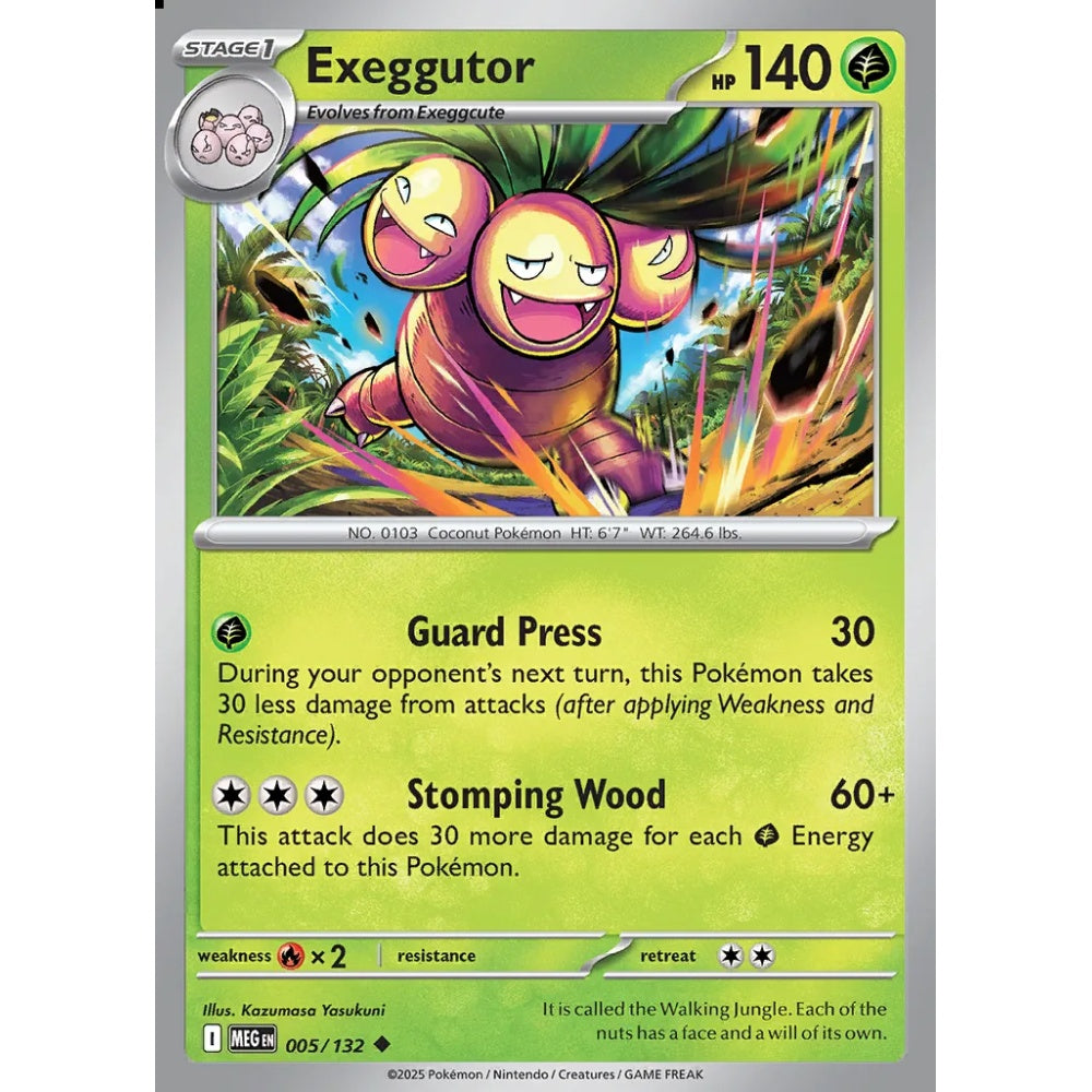 Exeggutor Uncommon 005/132 Pokemon Card Game Mega Evolution